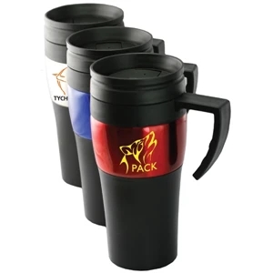 Regular Joe - 14 Oz Stainless Steel Travel Mug With Plastic Twist-in Lid With Slide Closure
