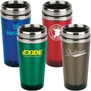16 Oz. Travel Tumbler With Stainless Steel Liner And Acrylic Outer Shell