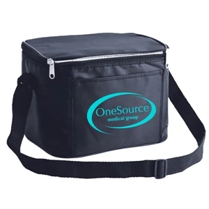 Black - Shoulder Strap Cooler Bag With Adjustable Shoulder Strap And Foil Insulation