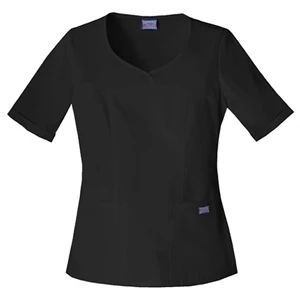 Cherokee - Black - Sa4746 Cherokee Novelty V-neck Scrub Top - 15 Colors Available