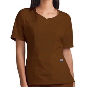Cherokee - Chocolate - Sa4746 Cherokee Novelty V-neck Scrub Top - 15 Colors Available