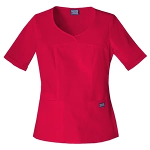 Cherokee - Red - Sa4746 Cherokee Novelty V-neck Scrub Top - 15 Colors Available
