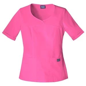 Cherokee - Shocking Pink - Sa4746 Cherokee Novelty V-neck Scrub Top - 15 Colors Available