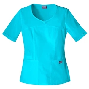 Cherokee - Turquoise - Sa4746 Cherokee Novelty V-neck Scrub Top - 15 Colors Available