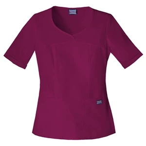 Cherokee - Wine - Sa4746 Cherokee Novelty V-neck Scrub Top - 15 Colors Available
