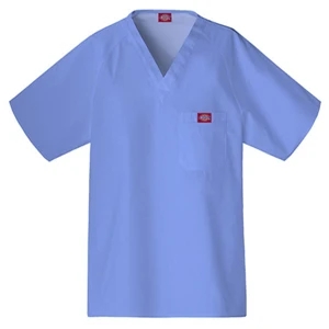 Cherokee - Ciel Blue - Sa816106 Dickies Men's Raglan Sleeve Scrub Top - 9 Colors Available