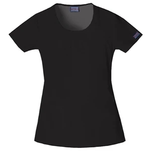 Cherokee - Black - Sa4761 Cherokee "u" Shape Scrub Top - 9 Colors Available
