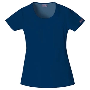 Cherokee - Navy - Sa4761 Cherokee "u" Shape Scrub Top - 9 Colors Available