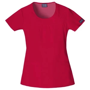 Cherokee - Red - Sa4761 Cherokee "u" Shape Scrub Top - 9 Colors Available