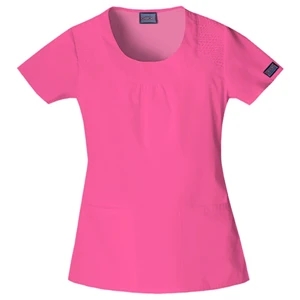 Cherokee - Shocking Pink - Sa4761 Cherokee "u" Shape Scrub Top - 9 Colors Available