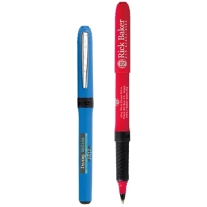 Grip Roller - Two-piece Roller Ball Pen With Black Grip, Nickel Plated Clip And Fast-drying Ink