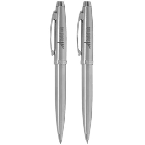 Sheaffer (r) 100 - Ballpoint Pen And Pencil Set With Chrome Finish And Satin Chrome Trim