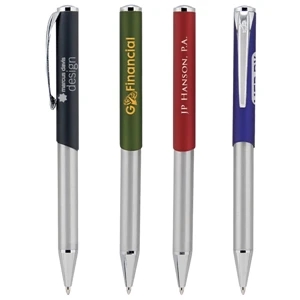 Bic (r) Slim Metal - Body Action Retractable Ballpoint Pen With A Metallic Finish And Curved Clip Design
