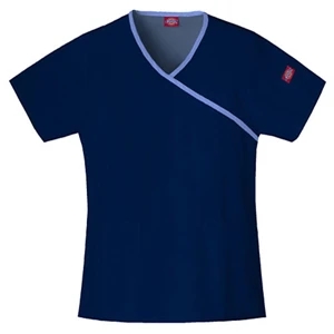 Dickies (r) - Natural - Sa815206 Mock Wrap Scrub Top #sa815206 - 15 Colors Available