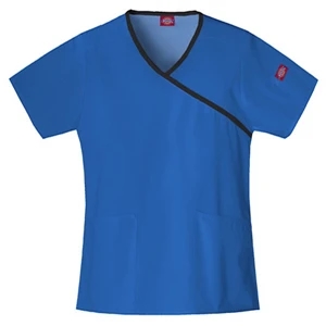 Dickies (r) - Royal Blue - Sa815206 Mock Wrap Scrub Top #sa815206 - 15 Colors Available