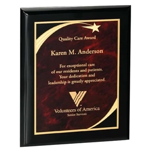 Professional Gallery - Marble - Jet Black Piano Finish Award With Marble Shooting Star Designed Plate