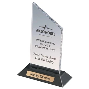 Professional Gallery - Clear Acrylic Award On A Black Weighted Base With Personalized Plate