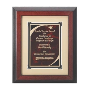 Professional Gallery - Black/red Marble Shooting Star Plate Award With Wood Frame