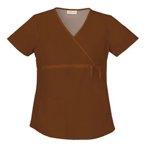 Cherokee - Chocolate - Sa2892 Flex-i-bles Maternity Wrap Scrub Top - 5 Colors Available