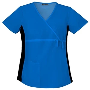 Cherokee - Royal Blue - Sa2892 Flex-i-bles Maternity Wrap Scrub Top - 5 Colors Available