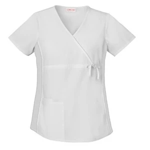 Cherokee - White - Sa2892 Flex-i-bles Maternity Wrap Scrub Top - 5 Colors Available