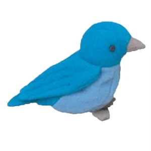 Weebeans (tm) Animal Fair - Blue Bird - Plush Three Inch Toy Animal With Silver Ball Chain, Blank