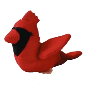 Weebeans (tm) Animal Fair - Cardinal - Three Inch Plush Toy Animal With Silver Ball Chain, Blank