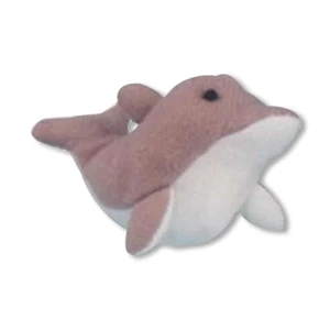 Weebeans (tm) Animal Fair - Dolphin - Three Inch Plush Toy Animal With Silver Ball Chain, Blank