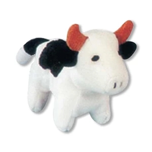 Weebeans (tm) Animal Fair - Cow - Plush Three Inch Toy Animal With Silver Ball Chain, Blank
