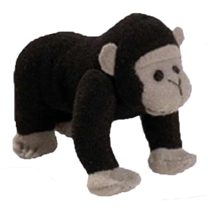 Weebeans (tm) Animal Fair - Gorilla - Plush Three Inch Toy Animal With Silver Ball Chain, Blank