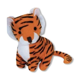 Weebeans (tm) Animal Fair - Tiger - Plush Three Inch Toy Animal With Silver Ball Chain, Blank