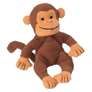 Weebeans (tm) Animal Fair - Monkey - Plush Three Inch Toy Animal With Silver Ball Chain, Blank