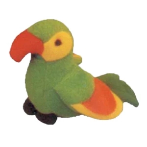 Weebeans (tm) Animal Fair - Parrot - Plush Three Inch Toy Animal With Silver Ball Chain, Blank