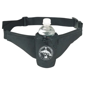 Water Bottle Waist Pack With Two Zippered Pouches And 50" Adjustable Strap