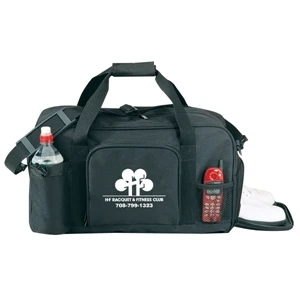 Silkscreen - Sports Gym Bag With Shoe Storage Pocket, Key Ring, Bottle Holder And Strap