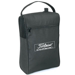 Silkscreen - Nylon Shoe Bag With Side Mesh Vents, Handle And Zipper Pocket