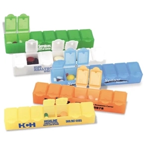 Big-7 - Large All Week Pill Box With Snap Tight Lid And Braille Markings