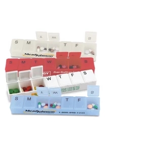 Super-7 - All Week Pill Box With 7, Snap Tight Lids, Each Screened With The Day Of The Week