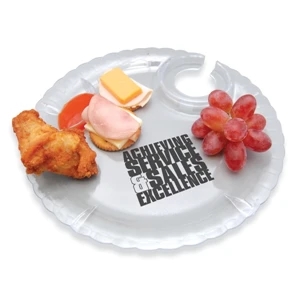 Party-ease - Snack And Wine Tray, Holds Glass Of Wine, Hors D'oeuvres And Light Snacks