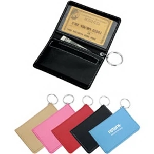 Bi-fold Wallet With Key Ring, Features Leatherette Wallet With Id/card Window