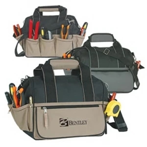 Polyester Tool Bag With Nylon Lining, Padded Carrying Handles And Pockets And Slots