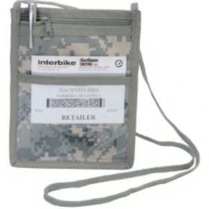 Camo Neck Wallet - Nylon Neck Wallet With Zippered Main Compartment And Clear Pvc Pouch