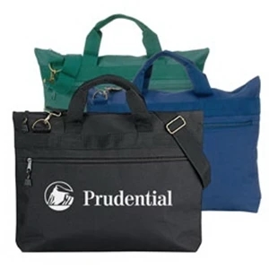 Briefcase - Briefcase With Zippered Front Pocket And Padded Shoulder Strap