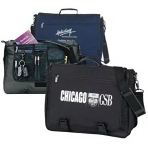 Expandable Briefcase With Two Main Compartments And Padded Shoulder Strap