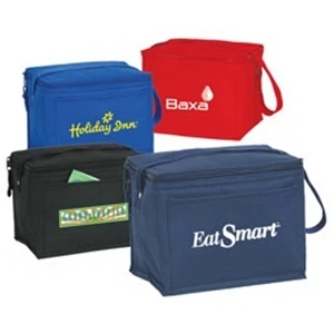 6-pack Cooler - Six Pack Cooler With Insulated Zippered Main Compartment With Slide Front Pocket