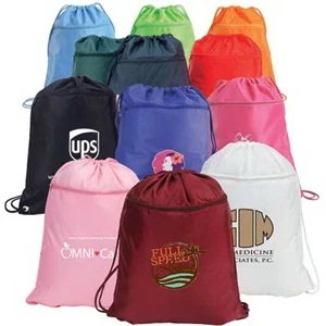 Drawstring Shoulder Pack With Zippered Front Pocket Made Of 420 Denier Nylon