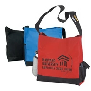 Polyester Tote Bag With Wide Shoulder Strap, Pouches And Pen Holder On The Strap