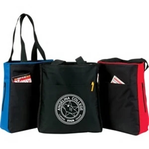 2-tone Tote Bag 1 Front Pocket And 2 Zippered Side Pockets. Hand/shoulder Straps