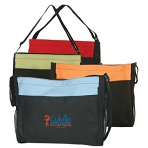 Two Tone Tote Bag In 600 Denier Polyester With A Main And A Front Pocket