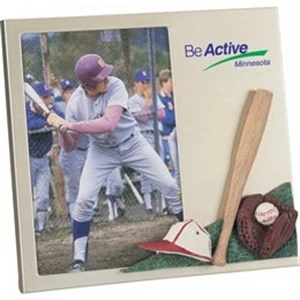 Sport Collection - Metal Frame With 3d Polyresin Baseball Decoration, Holds 4" X 6" Photo. Clearance